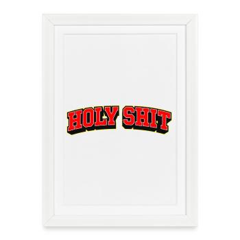 Holy Shit Sports Style Text Logo - Framed poster (27 × 37 cm) - white - Front