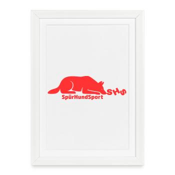 Logo SHS rouge - Affiche encadrée (27 × 37 cm) - blanc - Devant