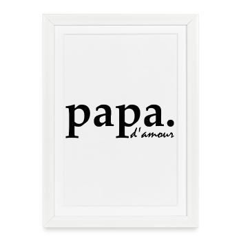 Papa d'amour - Affiche encadrée (27 × 37 cm) - blanc - Devant