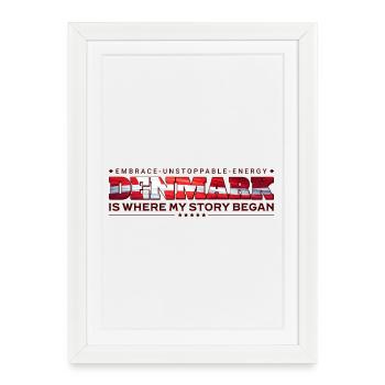 Le Danemark : Là où mon histoire a commencé - Affiche encadrée (27 × 37 cm) - blanc - Devant
