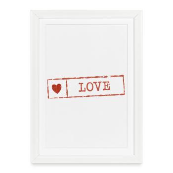 Rustic Heart Love Stamp - Framed poster (27 × 37 cm) - white - Front