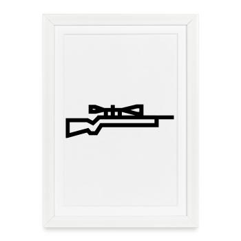 sniper - Affiche encadrée (27 × 37 cm) - blanc - Devant