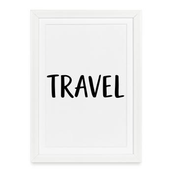 Voyage - Affiche encadrée (27 × 37 cm) - blanc - Devant