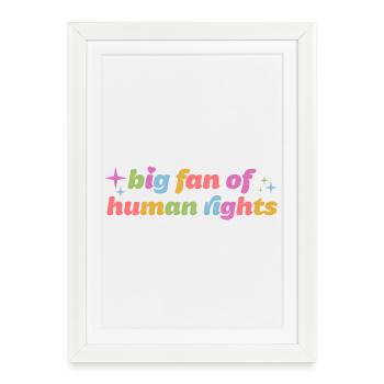 Grand fan des droits de l’homme - Affiche encadrée (27 × 37 cm) - blanc - Devant