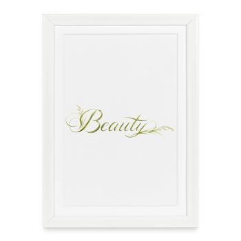 Beauté Lettres, Design de la nature - Affiche encadrée (27 × 37 cm) - blanc - Devant