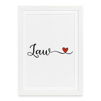 Lettrage Jura Law Heart - Affiche encadrée (27 × 37 cm) - blanc - Devant