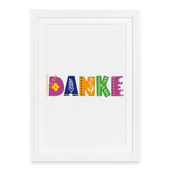 DANKE  - Gerahmtes Poster (27 × 37 cm) - Weiß - Vorne