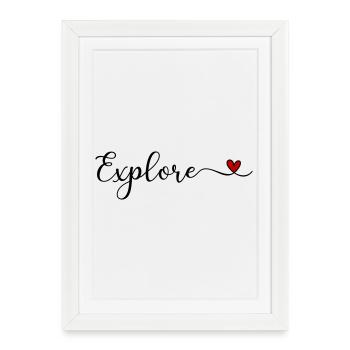 Explore Typography with a Heart - Framed poster (27 × 37 cm) - white - Front
