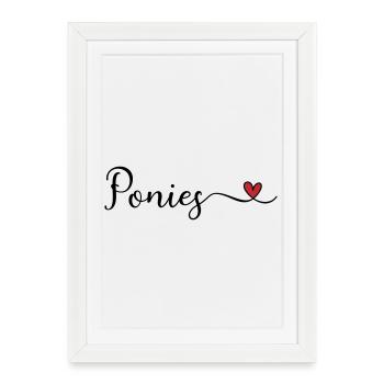Ponies Heart - Framed poster (27 × 37 cm) - white - Front