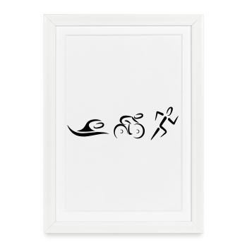Triathlon - Affiche encadrée (27 × 37 cm) - blanc - Devant