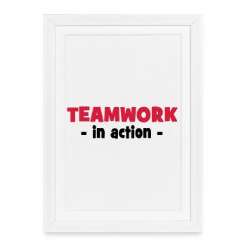 Travail d’équipe en action - Affiche encadrée (27 × 37 cm) - blanc - Devant