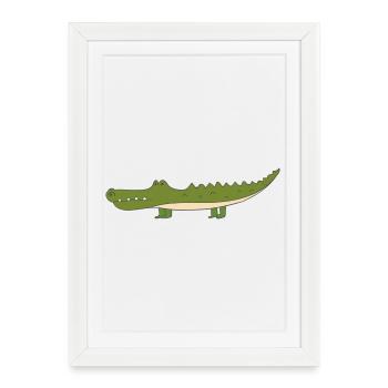 crocodile - Affiche encadrée (27 × 37 cm) - blanc - Devant