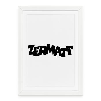Zermatt - Gerahmtes Poster (27 × 37 cm) - Weiß - Vorne