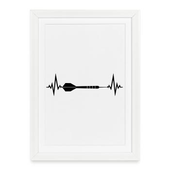cool fréquence cardiaque pulsation logo texte y jouer - Affiche encadrée (27 × 37 cm) - blanc - Devant