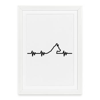 Heartbeat for dogs - Framed poster (27 × 37 cm) - white - Front