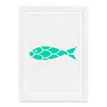 sardine. fish. April fool. sea. ocean - Framed poster (27 × 37 cm) - white - Front