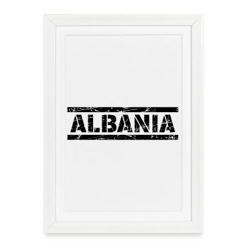 Albanie - Affiche encadrée (27 × 37 cm) - blanc - Devant