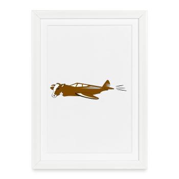 vache Air | vache volante - Affiche encadrée (27 × 37 cm) - blanc - Devant