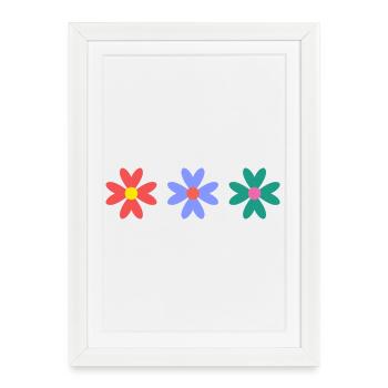 FLOWER. FLOWER. NATURE. ECOLOGY. HAPPINESS. ZEN - Framed poster (27 × 37 cm) - white - Front