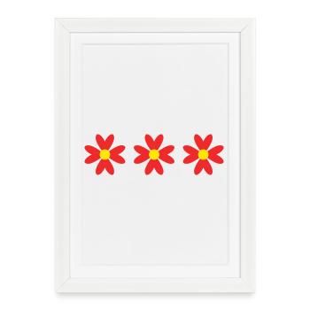 FLOWER. FLOWER. NATURE. ECOLOGY. ANNIVERSARY - Framed poster (27 × 37 cm) - white - Front