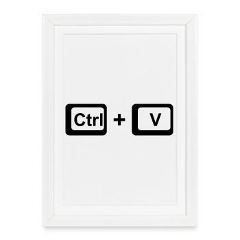 CTRL+V / Children's Gift for Father's Day / Mother's Day - Framed poster (27 × 37 cm) - white - Front