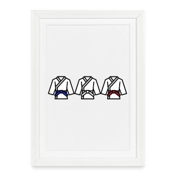 J'aime le judo - Affiche encadrée (27 × 37 cm) - blanc - Devant