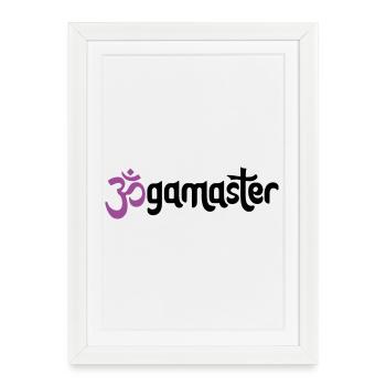 Jogamaster - Typographic OM (3-Color) - Framed poster (27 × 37 cm) - white - Front