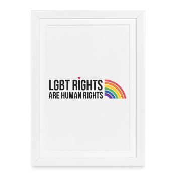 LGBTQ Pride Month - LGBT Rights Are Human Rights - Framed poster (27 × 37 cm) - white - Front