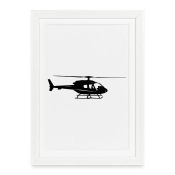 Helicopter Outline - Framed poster (27 × 37 cm) - white - Front