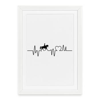Horse Rider Heartbeat Riding - Framed poster (27 × 37 cm) - white - Front