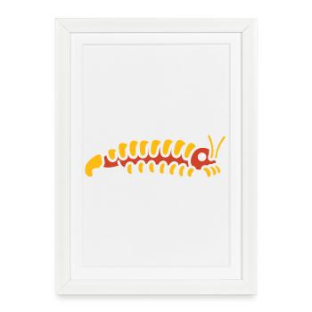 mille-pattes - Affiche encadrée (27 × 37 cm) - blanc - Devant