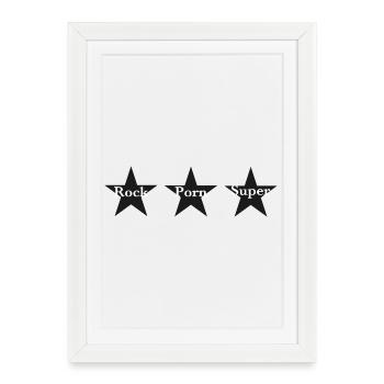 Rock, Porno, Superstar - Affiche encadrée (27 × 37 cm) - blanc - Devant