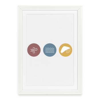 Cerf-volant des icônes colorées - Affiche encadrée (27 × 37 cm) - blanc - Devant