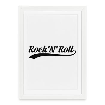 Rock'N'Roll Vintage Script - Framed poster (27 × 37 cm) - white - Front
