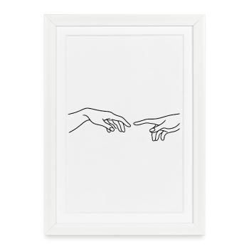 Lignes de contact des mains - Affiche encadrée (27 × 37 cm) - blanc - Devant