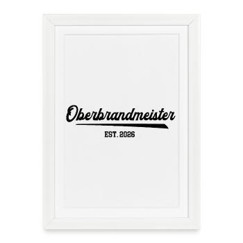 Chef des pompiers 2026 Grade de brigade d’incendie FFW - Affiche encadrée (27 × 37 cm) - blanc - Devant