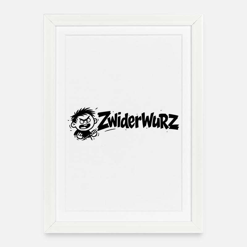 Zwiderwurz - Gerahmtes Poster (27 × 37 cm) - Weiß