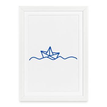 Boat Paper Boat Captain - Framed poster (27 × 37 cm) - white - Front