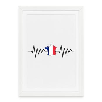 Pulsation Tricolore France - Flag France - Framed poster (27 × 37 cm) - white - Front
