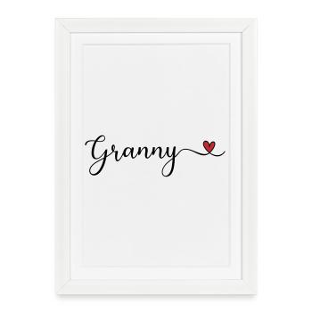 Grand-mère - Affiche encadrée (27 × 37 cm) - blanc - Devant