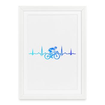Idée cadeau pour un vélo de route avec vélo de route - Affiche encadrée (27 × 37 cm) - blanc - Devant