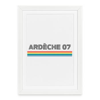 Ardeche 07 T-Shirt Cadeau Humour - Affiche encadrée (27 × 37 cm) - blanc - Devant