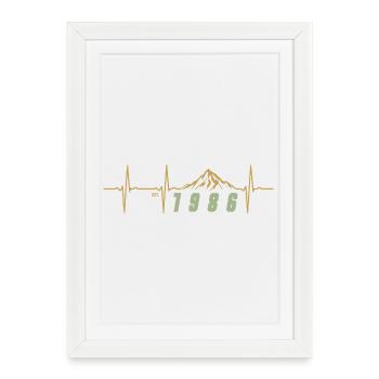 Pixel Rétro 40 Ans Quarantaine Cadeau Fête 1986 - Affiche encadrée (27 × 37 cm) - blanc - Devant