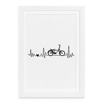 BMX Bike Heartbeat for BMX Riders - Framed poster (27 × 37 cm) - white - Front