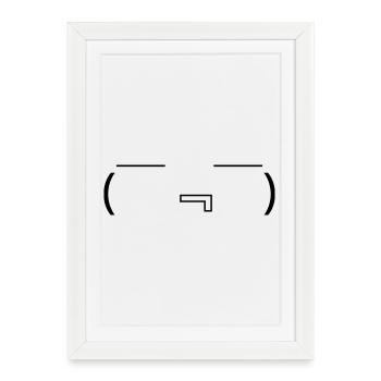 Hungry Emote ( ̄『 ̄) Drooling Kaomoji - Framed poster (27 × 37 cm) - white - Front