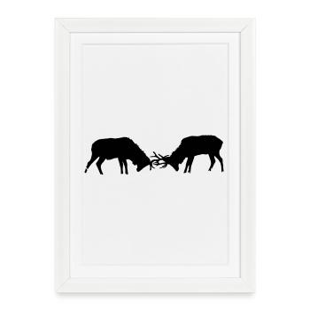deer - Framed poster (27 × 37 cm) - white - Front