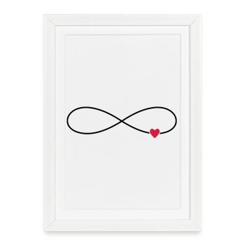 Coeur d'amour infini - Affiche encadrée (27 × 37 cm) - blanc - Devant