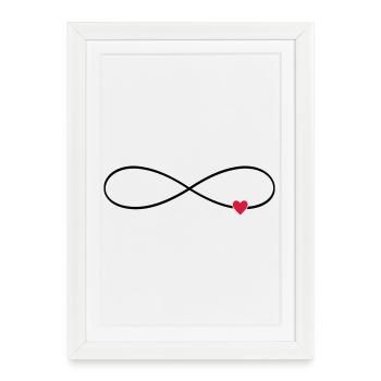 Infinity sign heart infinite love - Framed poster (27 × 37 cm) - white - Front