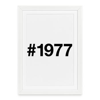 1977 Né à 49 ans 49e anniversaire - Affiche encadrée (27 × 37 cm) - blanc - Devant