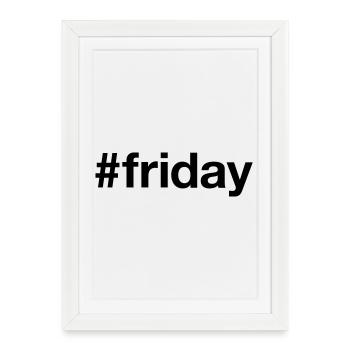 FREITAG Hashtag vendredi - Affiche encadrée (27 × 37 cm) - blanc - Devant